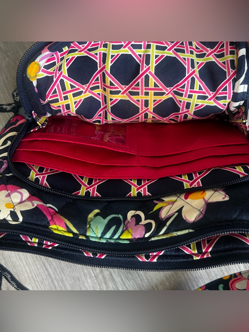 Vera Bradley Navy Quilted Floral Crossbody in Ribbons pattern - Picture 7 of 7